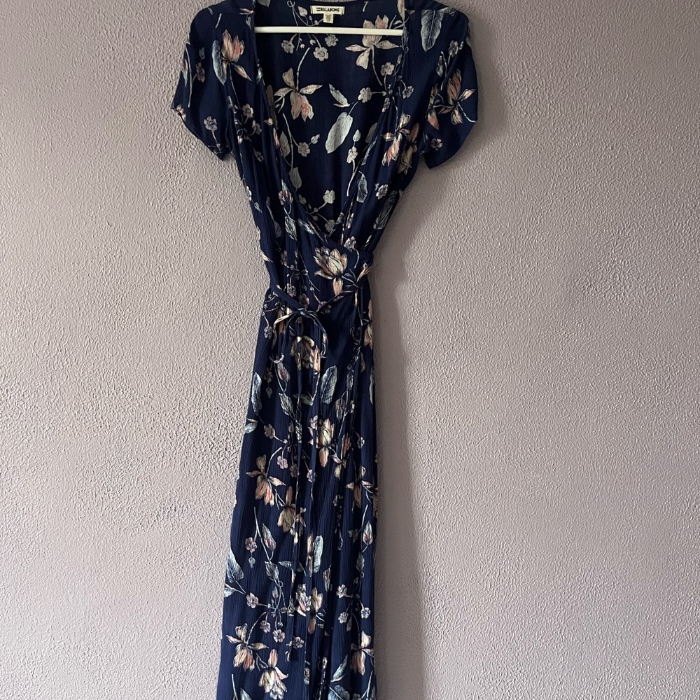 Floral Navy Wrap Dress